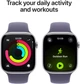 Smartwatch Apple Watch Series 11&nbsp;GPS + Cellular 42mm Silver Aluminium Case with Purple Fog Sport Band S/M (MF8H4) - obraz 4