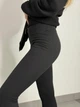 Жіночі легінси в рубчик на тонкому флісі Чорні S - зображення 5