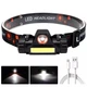 USB Led Фонарь Фонарик на лоб , Налобный 500 LM Универсальный Кемпинговый Походный Портативный Инспекционный Лампочка Аккумуляторный на Батарейке - изображение 6
