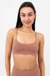 Бесшовний топ в рубчик на тонких бретелях Giulia CAMI TOP RIB S/M Brown-mokko, топ в рубчик - изображение 2