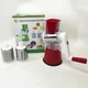 Овочерізка мультислайсер Tabletop Drum Grater Kitchen Master Терка для овочів та фруктів 3 насадки. Колір: червоний - зображення 11