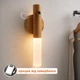 Светильник LED настенный с датчиком движения, под дерево Induction lamp, аккумуляторная лампа-ночник с теплым светом, магнитным креплением и USB-зарядом, для спальни, коридора, кухни Светлое дерево WSD-058-LightWood - изображение 1