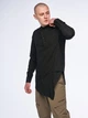 Сорочка чоловіча з льону асиметричного крою з коміром-стійкою та довгими рукавами SM-2425 TUR Чорна XXL - зображення 2