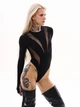Боди из стрейча кулира Шайн TUR WEAR Черный M - изображение 4