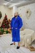 Мужской махровый халат батал, синий электрик, размер 5XL - изображение 1