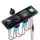 Автомобильная зарядка двойная 2 USB + PD Type-C роз'єм QC 3.0 панель розеток. Гнездо прикуривателя с кнопкой Зеленая подсветка (00077) - изображение 1