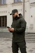 Чоловічій теплий костюм на флісі Софт шел Intruder з прогумованою блискавкою вшитим капюшоном вітро та волого захистом та манжетами хакі/3XL - зображення 2