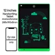 Планшет графічний для малювання, нотаток 12" LCD Writing Pad Green - зображення 10