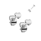 Титановые серьги-гвоздики в форме сердца Spikes T23ER10-ST (4,2х3,9мм) - изображение 1