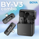 Беспроводной петличный микрофон Boya BY-V3 combo Type-C/Lightning Black - изображение 6