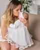 Костюм для крещения девочки Мамине Сонечко Корона большая плюс серебро 62 велюр белый + мешочек для прядей в подарок (11221-1) - изображение 2
