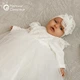 Одежда для крещения девочки с ажурным вышитым кружевом Мамине Сонечко 62 размер Принцесса-расцвет айвори велюр + подушечка для крестика в подарок (арт.11202-617-1) - изображение 3