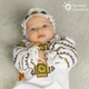 Набор одежды для крещения девочки с цветной вышивкой Мамине Сонечко 56 размер Княжна лен белый + мешочек для прядей в подарок (арт. 11104) - изображение 7