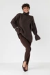 Тепла в'язана туніка в рубчик - коричневий цвет, ONE SIZE - изображение 3