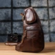 Сумка для мужчин с большим количеством карманов из натуральной кожи Vintage 22956 Коричневый - изображение 9