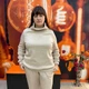 Костюм J.London женский теплый ангора брюки под горло большой размер 52 бежевый - изображение 4
