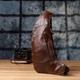 Мужская сумка через плечо из гладкой натуральной кожи Vintage 22965 Коричневый - изображение 11