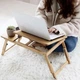 Бамбуковый столик подставка для ноутбука планшета и ПК складной Laptop table раскладной столик для работы Ruhhy S23452 - изображение 9