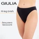 Трусики женские слипы бесшовные Giulia HI-LEG BRIEFS L/XL Black, из мягкой микрофибры, бельё повседневное - изображение 1