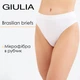 Труси бразиліана жіночі безшовні в рубчик Giulia BRASILIAN BRIEFS RIB S/M White, Жіночі труси - зображення 1