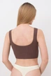 Безшовний топ в рубчик на широких бретелях Giulia TOP RIB S/M Brown-deep taupe, спортивний топ - зображення 4