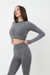 Спортивный топ укороченный с разрезом на рукаве Giulia CROP TOP SPORT MELANGE L/XL Black-nero, кроп топ - изображение 3