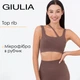 Топ женский с ассиметричными бретелями Giulia TOP RIB CO M/L Brown-chocolate, Топы на широких бретелях - изображение 1