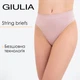 Женские стринги бесшовные Giulia STRING BRIEFS GRAIN L/XL Pink-burnished lilac, эргономичное бельё - изображение 1