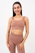 Бесшовный топ в рубчик на широких бретелях Giulia TOP RIB S/M Brown-mokko, Топ с Широкими Бретелями Рубчик - изображение 2