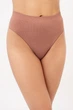 Трусы бразилиана женские бесшовные в рубчик Giulia BRASILIAN BRIEFS RIB S/M Brown-mokko, Бесшовные трусы женские в рубчик - изображение 2
