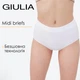 Высокие бесшовные женские трусики брифы Giulia MIDI BRIEFS L/XL White, из микрофибры, бельё повседневное - изображение 1