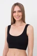 Бесшовный топ в рубчик на широких бретелях Giulia TOP RIB S/M Black, Женские топы Giulia - изображение 2