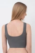 Бесшовный топ в рубчик на широких бретелях Giulia TOP RIB S/M Grey-poppy seed, Бесшовный женский топ - изображение 3