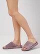 Женские домашние тапочки утепленные меховые с открытым носком FX shoes Лотос 7302 36 23 см Сиреневые (2820000018601) - изображение 2
