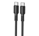 Кабель синхронизации Borofone BX116 Nylon Type-C to Type-C 60W/3A 1м Black (37160_3610584) - изображение 1