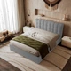 Кровать полуторная с подъемным механизмом 140x200 Tiramisu Light Grey Viorina-Deko Светло-серый (каркас с ламелями/без матраса) (ЛДСП/ткань) - зображення 7
