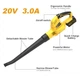 Аккумуляторная воздуходувка для листьев Werktough 20V B001-серия с батареей 3.0A - изображение 4