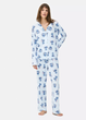 Пижама Primark Cosy Printed Boyfriend Pyjamas XS Домашний комплект Голубой (8578) - изображение 1
