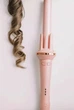 Плойка для завивки волос 2 зажимы hair curler AND LY-884 с турмалиновым покрытием и вращающимся кабелем, розовая - изображение 1