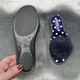 Тапочки женские Белста синие с меховым помпоном и открытым носком 39р (25,5 см) 2457-2 - изображение 5