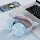Бездротові дитячі навушники PowerMe Kitty з вушками і RGB-підсвічуванням знімний мікрофон Violet - зображення 7