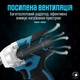 3в1 аккумуляторный ударный многофункциональный гайковёрт, шуруповёрт, дрель, с индикацией заряда 360 Н·М + слесарный набор + кейс + 2 АКБ, в чёрно-голубом дизайне (5611376632) - изображение 13