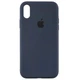 Чехол Fiji Silicone Case для Apple iPhone XS бампер накладка Full Soft Dark Blue - изображение 1