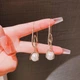Серьги подвески с жемчугом длинные Fashion Jewelry золотистые - изображение 4