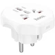 Сетевой універсальний перехідник HOCO AC6 3in1 (EU) (White) (243530) - зображення 1