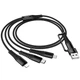 Дата кабель HOCO X123 Victory 3in1 Type-C to Lightning/Type-C/MicroUSB 3A (1m) (Black) (243503) - изображение 6