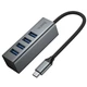 Перехідник HUB HOCO HB1C 4in1 (Type-C to 4xUSB 3.0) (0.2m) (Metal gray) (243563) - зображення 3