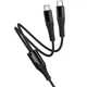 Дата кабель HOCO X123 Victory 2in1 Type-C to Type-C/Type-C 3A (1m) (Black) (243493) - изображение 4