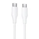 Дата кабель HOCO X124 Bien silicone Type-C to Type-C 60W (1m) (White) (243446) - зображення 1
