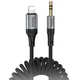 Аудио кабель Aux HOCO UPA33A Nuevo (Lightning to AUX 3.5mm) (1.5m) (Black) (243533) - изображение 1